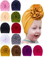 Lovely Bloom Flower Baby Hat Kids Elastic Headband Baby Turban Hats for Girls Fabric Headwrap Infant Babes Beanie Caps4633259