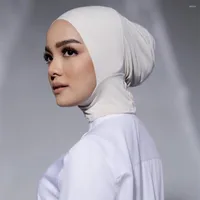 Ethnic Clothing Jersey Inner Hijab Muslim Women's Convenient Bonnet Solid Color Elastic Soft Sports Bottom Cap
