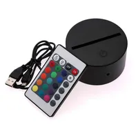 3D Illusion Night Light 3in1 RGB LED -lamp Bases Touch Switch Vervangingsbasis voor 3D 9D Tafel bureaulampen
