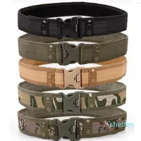 Waist Support 2022 Army Style Combat Belts Quick Release Tactical Belt Fashion Men Canvas Waistband Outdoor Hunting 5Colors Optional 130cm
