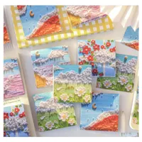 Notes Notes Cheese Forest Huile Painting Series Sticky Memo Pad Diary Flakes Splakes Scrapbook décoratif Fleur mignonne N fois 22110 Dhiie