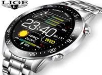 Marca de luxo Mens relógios 2021 New Steel Band Fitness Watch Freqüência cardíaca Rastreador de atividades de pressão arterial Smart Watch for Men9737199