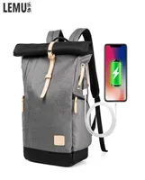 Lemu New Men Backpack Highpking Outdoor Backpack Backpack Backpack de grande capacidade STUNDET CASual Hidden Charging Interface USB Interface2232710