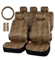 Car Seat Covers 12Pcs Leopard Set Styling Protector Universal Fit Most Cars Cover Auto Interior DrecoationCar3789076