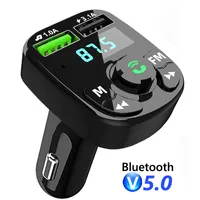 FM Transmitter MP3 Player TF Card U Disk Playback 3.1A USB Fast Charger Handsfree Bluetooth 5.0 Car Kit FM Modulator