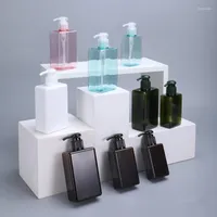 Storage Bottles Square Plastic Bottle With Pump PETG Material Cosmetic Container Lotion Shampoo Refillable 10PCS