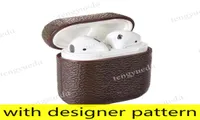 L Brown Flower Fashion Desigenr Cases for Aripods Pro 1 2 Wireless Bluetooth Earphone Protector Top Quality Leather Shell Sleeve K6606124
