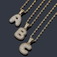 Fashion- Hop Jewelry New Fashion Iced Out Letter Pendant Necklace Gold Initial Letter Necklace For Men296e