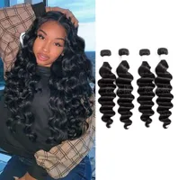 Loose Deep 4 Bundles Brazilian Human Hair Peruvian Indian Raw Virgin Double Wefts Natural Color 1030inch3766880
