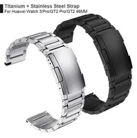 Titanium Steel Clasp Strap لـ Huawei Watch 3 Band GT 2 Pro GT2 Watchband for Honor MagicWatch2 46mm GS Pro Bracelet Bracelet H6842438