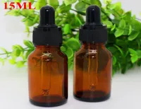 Selling 15ml e liquid bottle 1OZ essential oil amber glass dropper bottle with black child safe cap On Promotion3366838