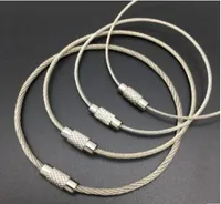 Tornillo Bloqueo de alambre de acero inoxidable Cable de cable Cabina Cabeza de cuerda Cabell￳n de llavero Cables de senderismo al aire libre 6559436