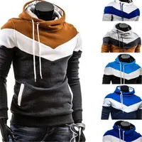 Mens Hoodies Sweatshirts Fashion Autumn Male Stitching Hooded Hip Hop Long Sleeve Silm Outwear 221207