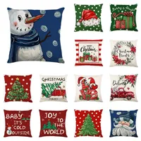 Pillow Case 45 45cm Merry Christmas Sofa Cushion Covers Xmas Party Decorative Pillowcases Happy Year 2023 Navidad Gifts
