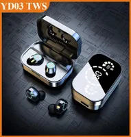 TWS YD03 무선 이어폰 터치 제어 이어 버드 9D 스테레오 스포츠 방수 블루투스 헤드폰 HD 미러 게임 inear 헤드셋 4121551