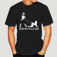 Męskie koszule Johnnie Walk jej piechurka męska zabawna whisky parodia koszulka podstawowa solidna bawełniana wiosenna design okrągły strój kołnierzy