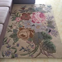 Carpets Traditional Chinese Floral For Living Room Wool Rugs Bedroom Sofa Coffee Table Floor Mat Villa Study Carpet Rug