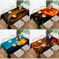 Table Cloth Halloween Themed Cartoon Pumpkin Lantern Tablecloths Wedding Decorations Spooky Wizard Nappe