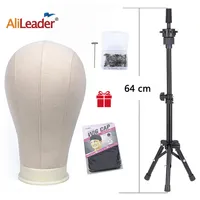 Wig Stand Alileader Adjustable Tripod With Canvas Head Training Mannequin Making Kit 221207