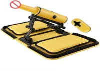 NEUE Sexmaschine Tragbare Handtasche gelbe Fernbedienung 3 Vibrationen 3 Schubs automatischer Hitze Dildo Bag Sex Machine Love Gun f￼r 9210048