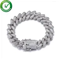 Luxury Designer Jewelry Diamond Tennis Chain Men Bracelets 15mm Charm Bracelet Cuban Link Iced Out Chains Bling Bangle Hip Hop Fas2817