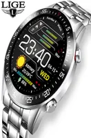 Marca de luxo Mens relógios 2021 New Steel Band Fitness Watch Freqüência cardíaca Rastreador de atividades de pressão arterial Smart Watch for Men8975133