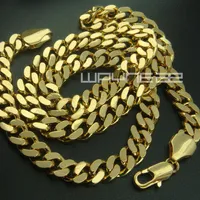 18k gold Filled mens solid chain long Necklace curb ring link jewellery N227207E