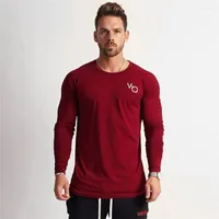 Men's T Shirts Primavera e autunno nuovo streetwear cute cotone manica lunga t-shirt da uomo jogger marca fitness moda abbigliamento