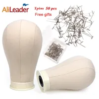 Wig Stand Alileader Canvas Block Head For Lace Wigs Making Training Mannequin With TPins Needle Display Styling 21" 22" 23" 24" 25" 221207
