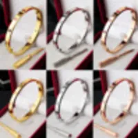 Womens Love Bracelets Bangles Classic For Lover Fashion Unisex Bracelet Wristband Wedding Bangle Valentine'S Day With Box Siz307H
