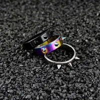 Brand New 50pcs Men Women Stainless Steel Rings Punk Style Fashion Spike Band Jewelry Ring Whole Lot drop 208Z