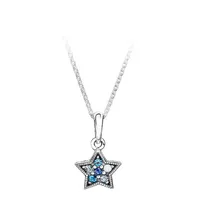 quality s925 silver womens designer blue star necklace fashion ladys jewelry for pandora style pendant necklace168N