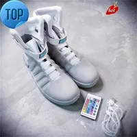 TOP Automatic Laces Air Mag Back To The Future Shoes Men Marty Mcfly Led Man Glow In The Dark Black Red Grey Marty McFly's TOP High-Top