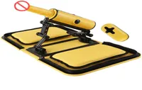 NEUE Sexmaschine Tragbare Handtasche gelbe Fernbedienung 3 Vibrationen 3 Schubs automatischer Hitze Dildo Bag Sex Machine Love Gun f￼r 9190180