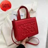 Clutch Bags for Women New Style Fashionable Small Square Bag Simple Leisure Texture Single Shoulder Msenger Bag Pu Leather Embossed Letter Handbag