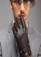 Modne rękawiczki dla mężczyzn Nowe wysokie splot oryginalny skóry nadgarstek rękawica owczarek man sqcqkp DH20102062984