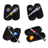 NC012 NC019 Smoking Pipe Dab Rig Glass Water Bong Bag Set About 5.95 Inches 10mm 14mm Quartz Ceramic Nail Clip Dabber Tool Silicon Jar Egg Style Bubbler