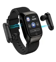 2 po Smart Watch Écouteur cardiaque Sport Husthing Press Sport S300 Smartwatch Bracelet avec sans fil dans Earbuds 5313993