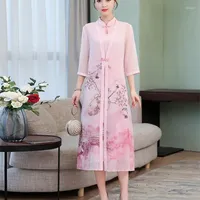 Ethnic Clothing Chinese Style Women'S Summer 2022 2 Piece Sets Womens Outfits Dress Elegant Ladie Plus Size Vestidos 11352