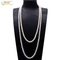 Jyx Pearl Sweater Ожерелья длинный круглый натуральный белый 8-9 мм натуральное пресноводное жемчужное ожерель