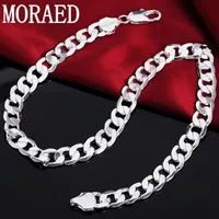 Chains 925 Sterling Silver 18 20 22 24 26 28 30 Inch 12MM Full Sideways Cuba Chain Necklace For Women Man Trendy Jewelry Gift335x