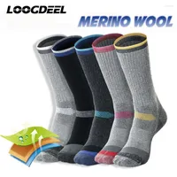 Sports Socks Loogdeel Merino Wool Thermal Winter Keep Warm Soft Ski Hiking Outdoor Snowboard Thermosocks Thicken Men Women