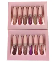 Maquillaje Lip Gloss Holiday Birthday Birthloss Edition Kit de labios 6 Color Matte Waterproof Fashion Collection7246366