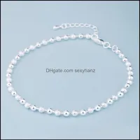 Anklets Jewelry Summer Fashion 925 Sterling Sier Chain For Women Beach Party Beads Ankle Bracelet Foot Girl Gifts Drop Delivery 203087