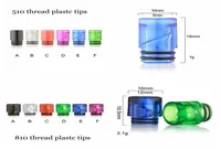 810 510 Thread Plastic Wide Bore Drip Tip Mouthpiece Vape Cap Cover Colorful Drip Tips for TFV8 TFV12 Prince Big Baby Atomizer Tan1106301