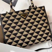 Nouveau sac pour femmes de créateur 1ba354 borsa petit dans Tessuto Ricamato General Géométrique Géométrique à trois niveaux Sac à provisions avec bandoulière amovible