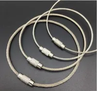 Schroefvergrendeling roestvrijstalen draadsleutelhanger kabel touwtoetsen houder sleutelhang sleutel ketting ringen kabels outdoor wandel sleutelhangers9727013