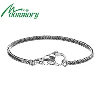 Chain Moonmory Real 925 Sterling Silver Gray Bracelet Vintage Style For Unisex Europe DIY Jewelry Plum Buckle 221207