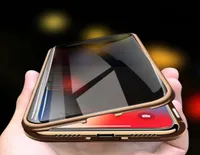 Privacy Metal Magnetic Case per iPhone xr xs 11 12 pro max anti -peeping trasparente vetro a doppia faccia a doppia faccia sottile 360 ​​protezione completa 2943846