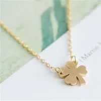 New Clover Pendant Silver Plated Link Chain Four Leaf Necklace for Women Lucky Jewelry3224